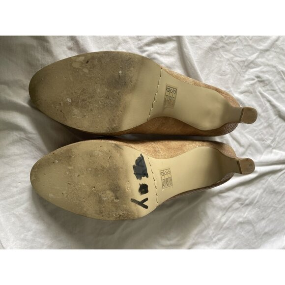 Moda Spana Tan Snake Skin High Kitten Heels Shoes Size 11M Slip On - Picture 4 of 8